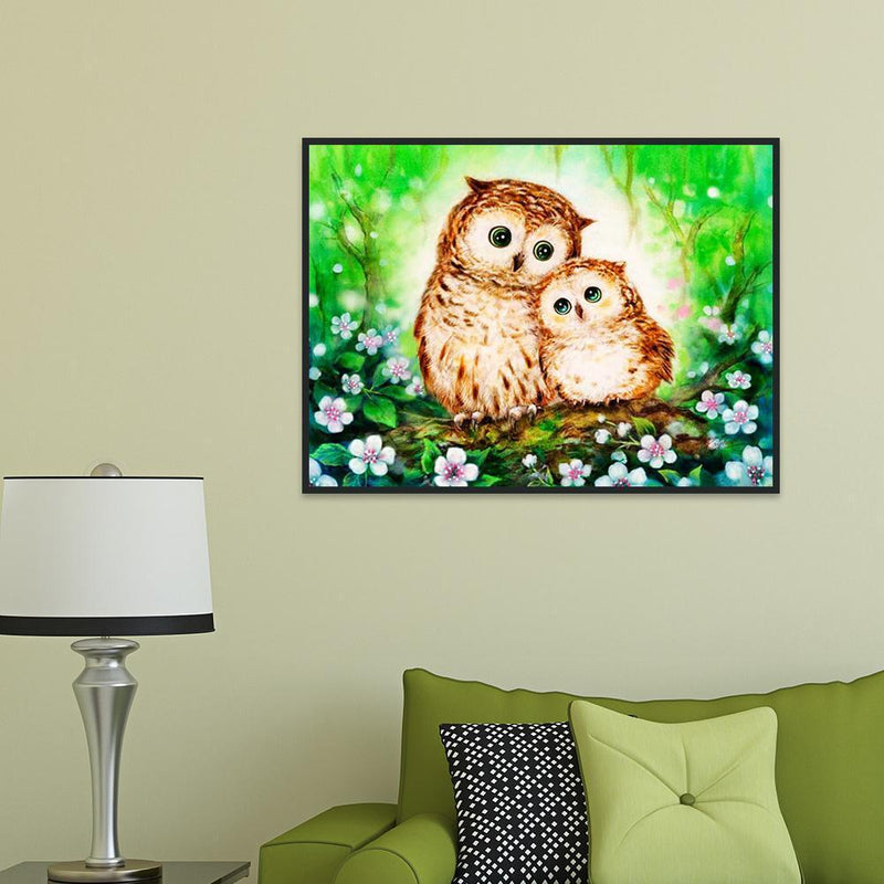 Akaddy 5D DIY Diamond Painting Cute Birds Cross Stitch Embroidery Rhinestone Mosaic Kit