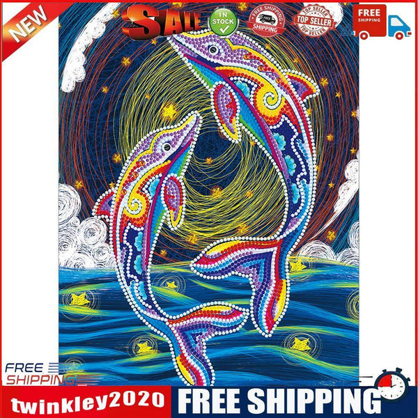 Diamond Painting Kits Dolphin Luminous Part Special-Shaped Drill Handicraft