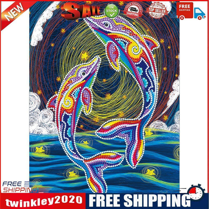 Diamond Painting Kits Dolphin Luminous Part Special-Shaped Drill Handicraft
