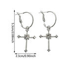 Woman Jewelry Party Accessories Diamante Cross Earrings Stud Earrings Dangle