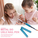 Double-Ended Nail Pen Poly Nail Gel Brush Stainless Steel (Lake Blue) Newly