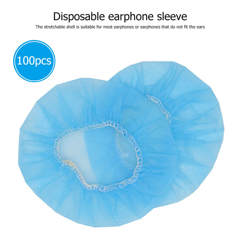 Disposable Headphone Sanitary Covers One-Time Headset Earmuff Shell Caps 100pcs