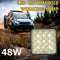 16LED Work Lamp 48W 2880LM 6500K IP67 Waterproof Square Car Truck Mini Spotlight