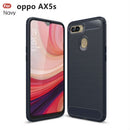 Soft TPU Bumper Case for OPPO AX5s Brushed Carbon Fiber Cover Dark Blue Newly