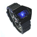 Unisex LED Waterproof Aircraft Sport Digital Display Wristwatch Watch Black