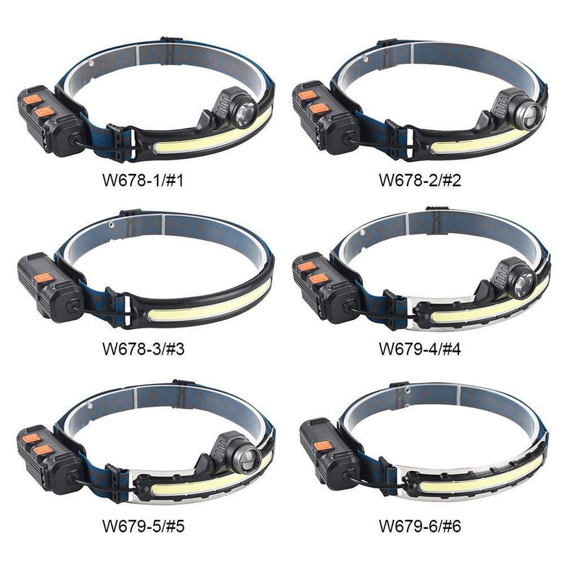 Sensor LED Headlight COB USB Headlamp Camping Riding Head Torch (W678-1)