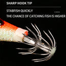 Lead Sinker Lifelike Octopus Bait Wood Shrimp Lures Fishing Tackle Squid Hook