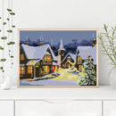 14CT Full Cross Stitch Christmas Eve Town Counted DIY Embroidery (FA197)