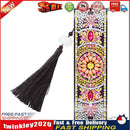 5D DIY Diamond Painting Round Plate Leather Bookmark Ornaments with Tassel Newly