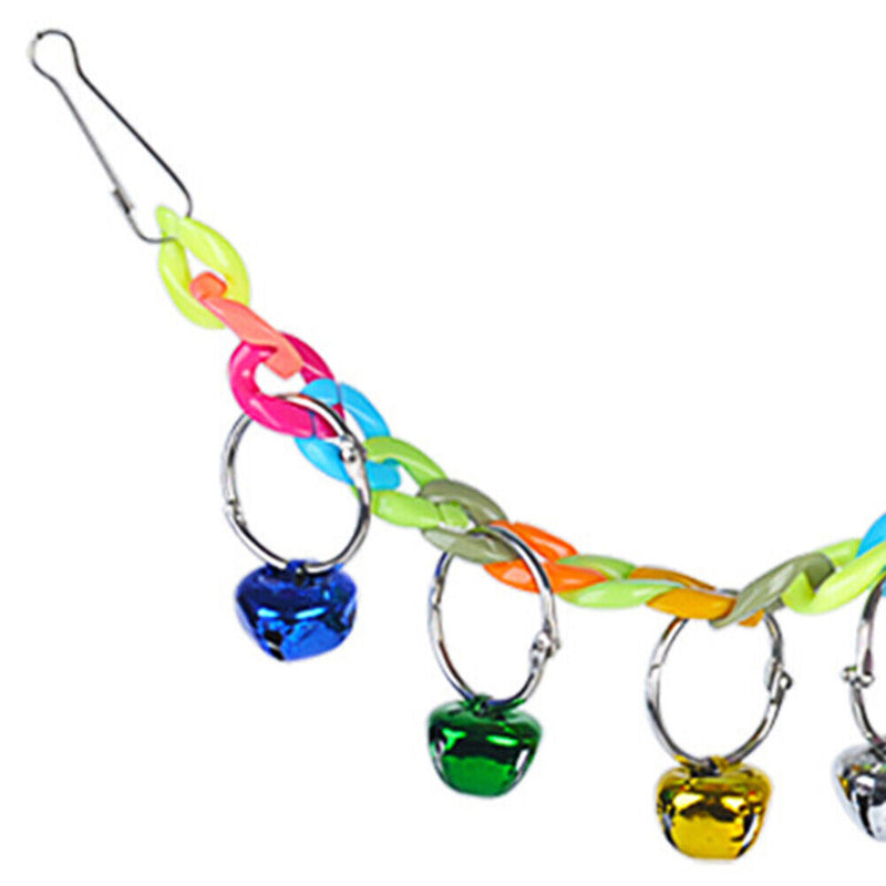 Small Parrot Bell Colorful Handmade Pet Jewelry Hanging Cage Bell Swing (C)