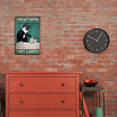 Table Cat Retro Metal Plate Tin Sign Plaque Poster for Bar Club Cafe Home
