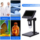 8 LED Digital Microscope Electronic LCD 1000X Magnifier w/ Bracket (Black) Newly