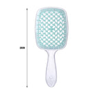 Wide Teeth Air Cushion Comb Scalp Massage Hair Brush (Transparent Blue)