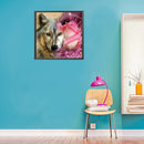 5D Diamond Painting Rose Wolf Full Round Rhinestone DIY Home Decoration Gif
