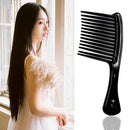 Large Wide Tooth Comb Handle Detangling Reduce Hair Loss Brush Tool (Black)