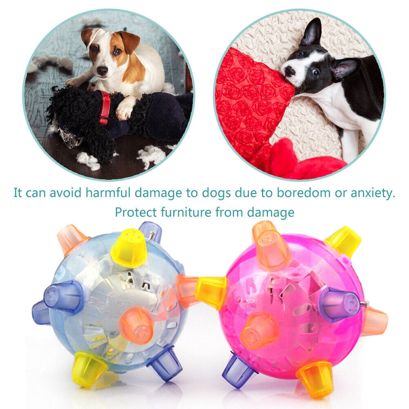 Jumping Activation Ball Pet Dog Toys LED Light Flashing Vibrating Bouncing Toys