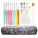 JUNERAIN Metal Aluminum Crochet Needles Yarn Wool Sewing Knitting Needles Set 28st