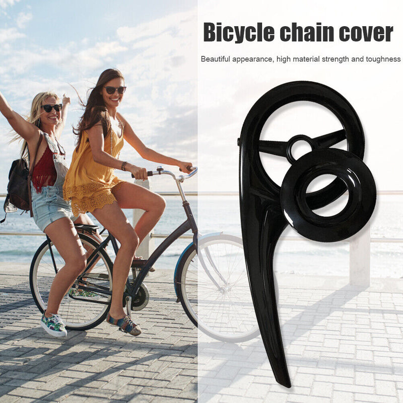 40-44 Teeth Bicycle Chain Protective Cover Plastic Bike Chain Covers Black Newly