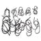 500pcs/set No.3-12 10 Types Black Nickel Fishing Hooks Fishing Accessories Newly