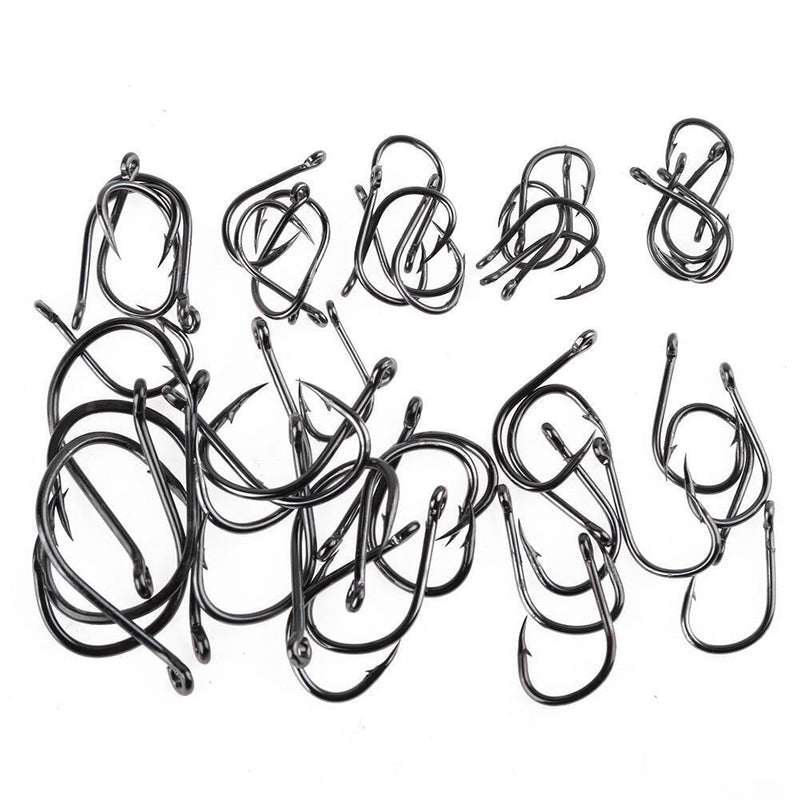 500pcs/set No.3-12 10 Types Black Nickel Fishing Hooks Fishing Accessories Newly