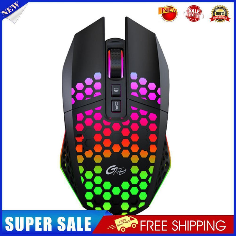 X801 8 Keys Wireless 1600DPI Adjustable Honeycomb Gaming Mouse (Black)