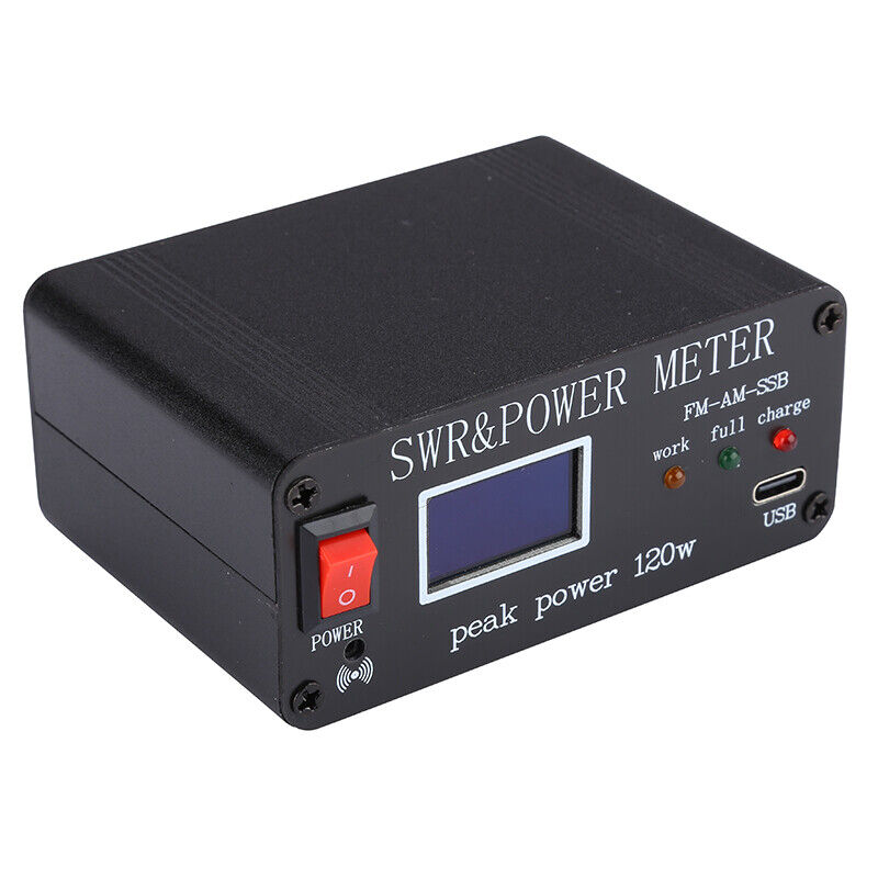 1.8MHz-50MHz Power Meter FM AM SSB 0.5W-120W Type-C Charging with OLED Display