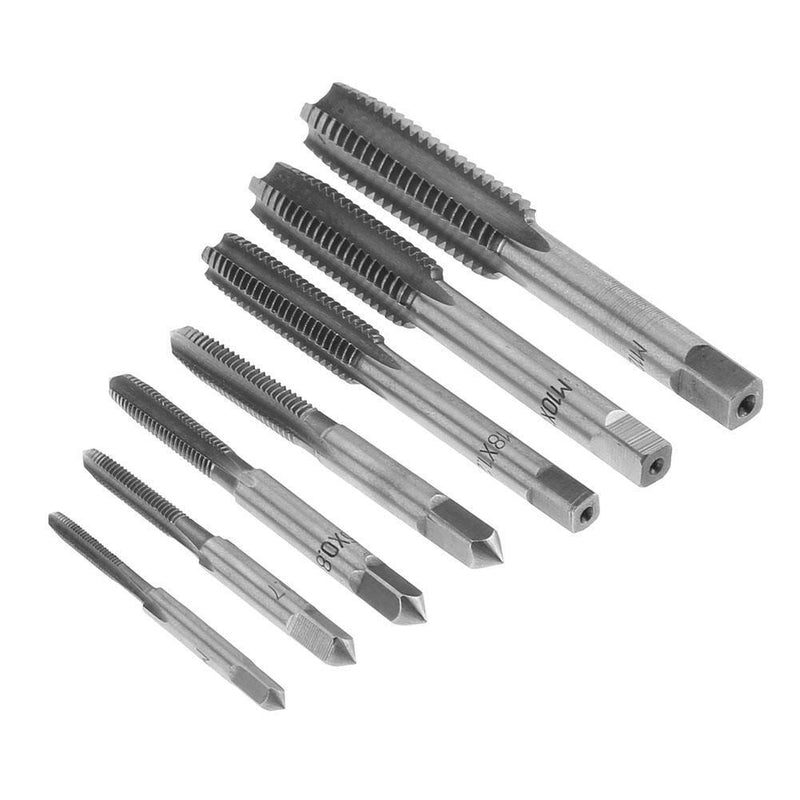 7pcs M3 M4 M5 M6 M8 M10 M12 HSS Machine Thread Metric Plug Tap Drill Bits Newly