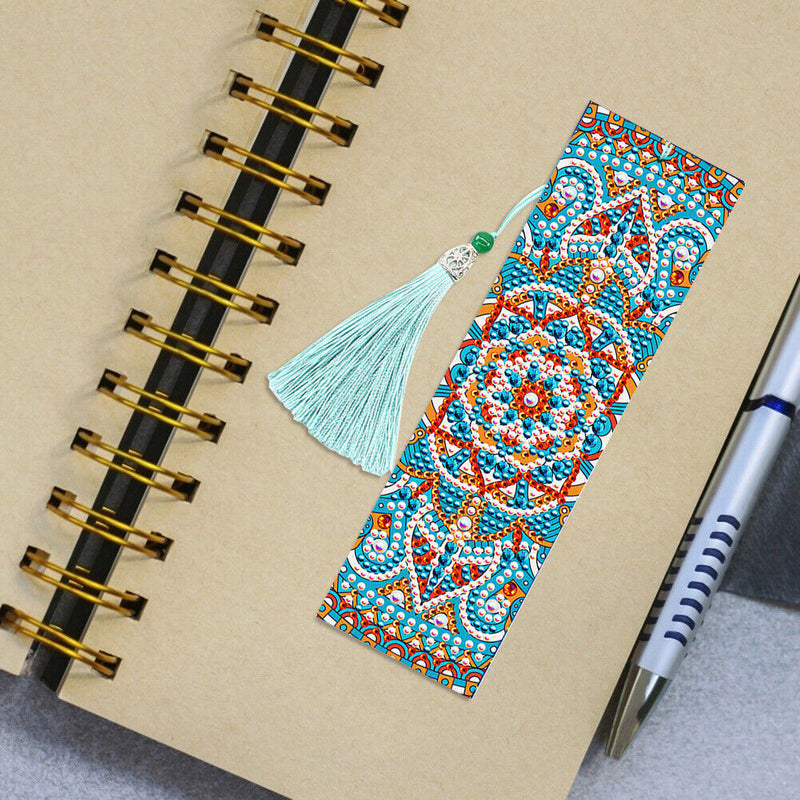 2pcs 5D DIY Special Shaped Rhinestone Bookmarks Embroidery Mandala Page Marker