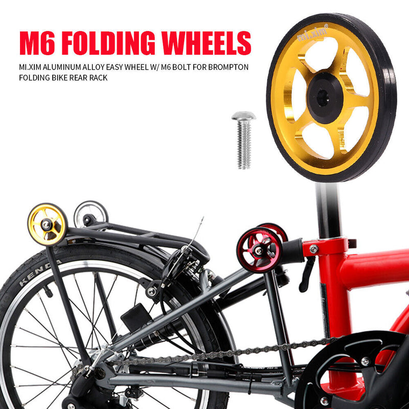 Mi.Xim Aluminum Easywheel Easy Wheel with M6 Bolt for Brompton Folding Bike Part