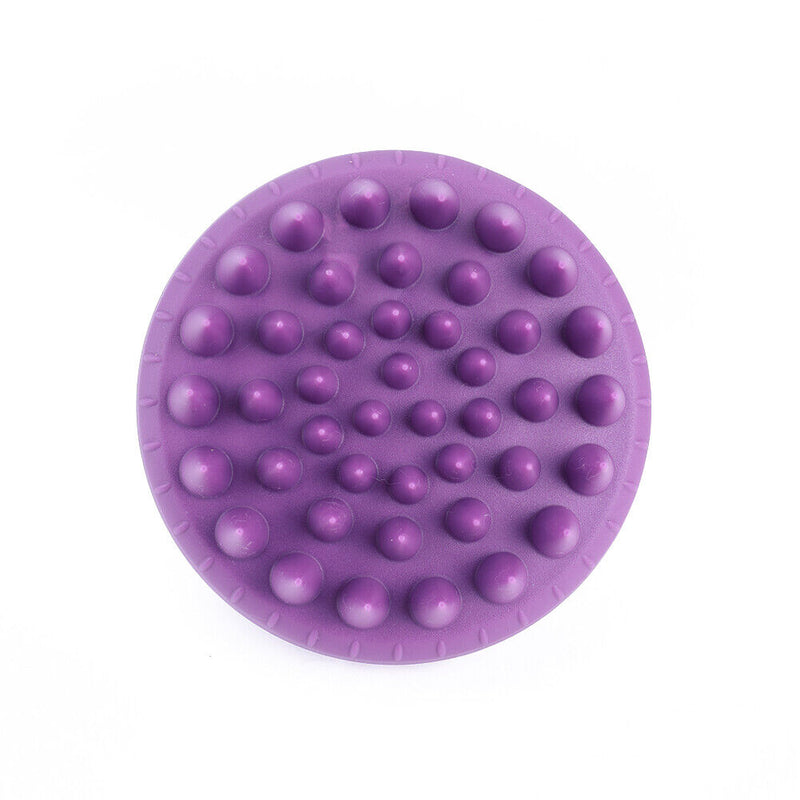 Portable Silicone Shampoo Brush Round Soft Scalp Massage Brush (Purple) Newly
