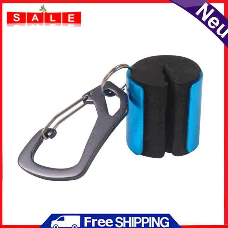 2 pcPortable Fishing Rod Hanging Clamp with Carabiner Fishing Pole Holder Blue