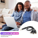 3.5mm 4-Pole Plug to 3 Way Stereo Audio Headphone Splitter Adapter Cable Newly