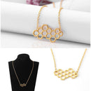 Dakishin Fashion Women Honeycomb Pendant Keybone Chain Necklace Jewelry (G