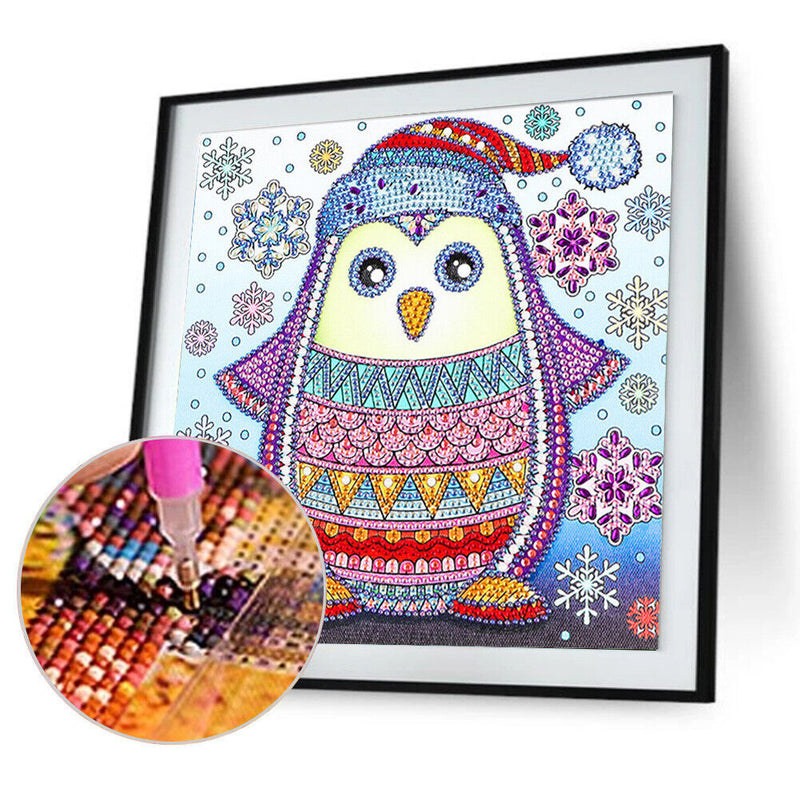 5D DIY Penguin Rhinestone Drawing Part Special Shaped Drill Diamond Painting