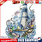 Cross Stitch Kit DIY Blue Lighthouse 14CT Stamped Needlework 22X29cm (F965)