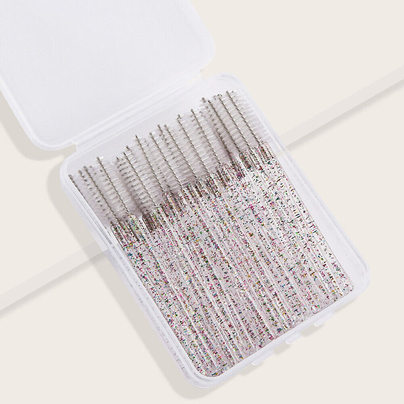 50pcs Professional Eyelashes Comb Makeup Brushes Beauty Tool Kits for Women