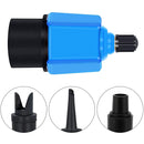 Paddle Board Valve Adapter Kayak Air Pump Converter with 4 Nozzles (Blue)