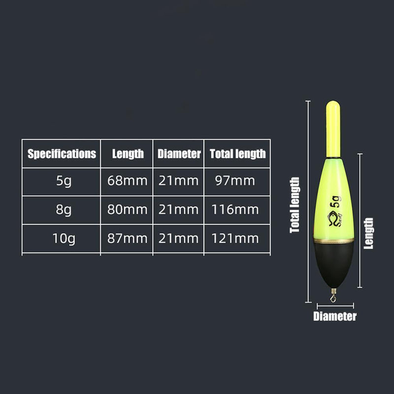 Luminous Fishing Night Float Portable Night Glow Fishing Float (Green Light 10g)