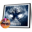 5D DIY Diamond Painting Kits Full Round Drill Cowboys Badge Mosaic Picture Craft