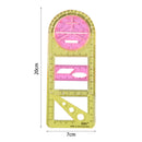 Multifunctional Geometric Drawing Ruler Students Circle Drafting Measuring Tools