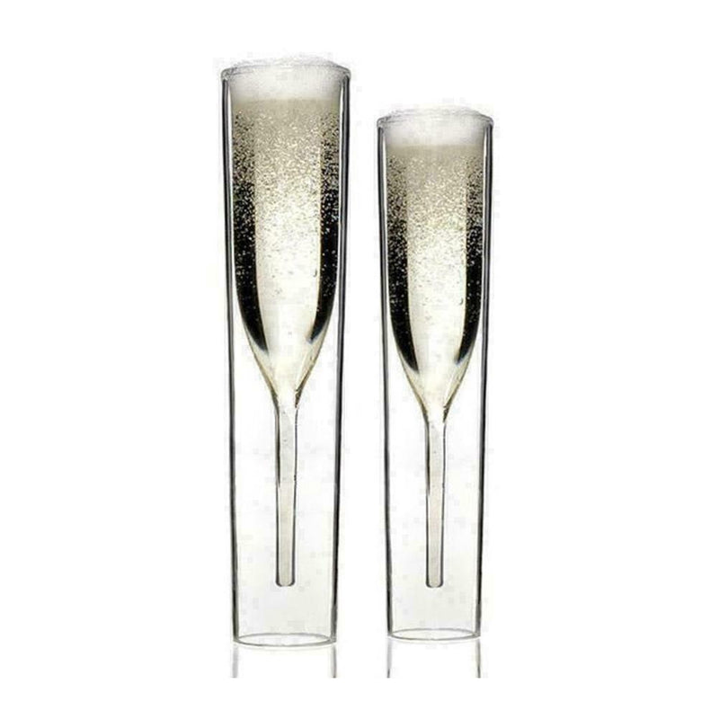 Double layer Cocktail Glass Crystal Champagne Cup Goblet T6U0 Transparent P3N4