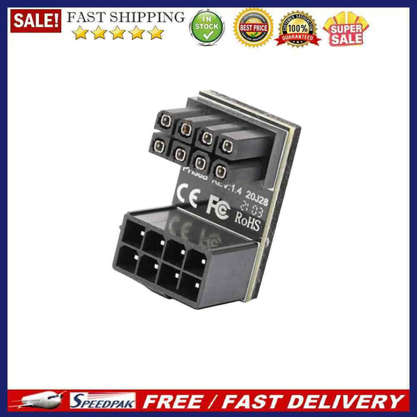 ATX 6 Pin 8 Pin Female to Male 180 Degree Angled Graphics Card Power Adapter