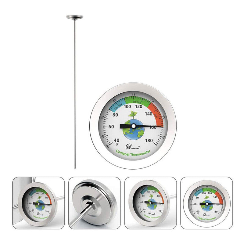 50cm Temperature Monitor Compost Soil Thermometer Probe for Garden Lawn Pla