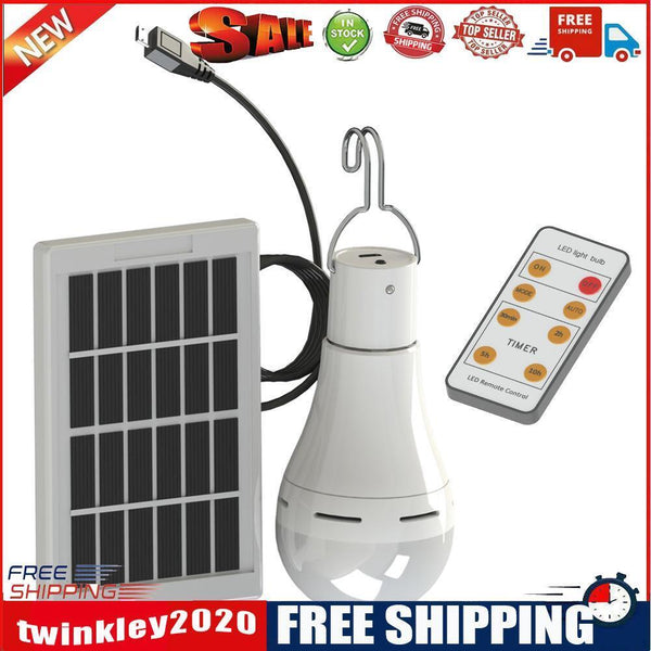 5 Mode 20 COB LED Solar Light USB Rechargeable Bulb Lamp (7W Remote Control