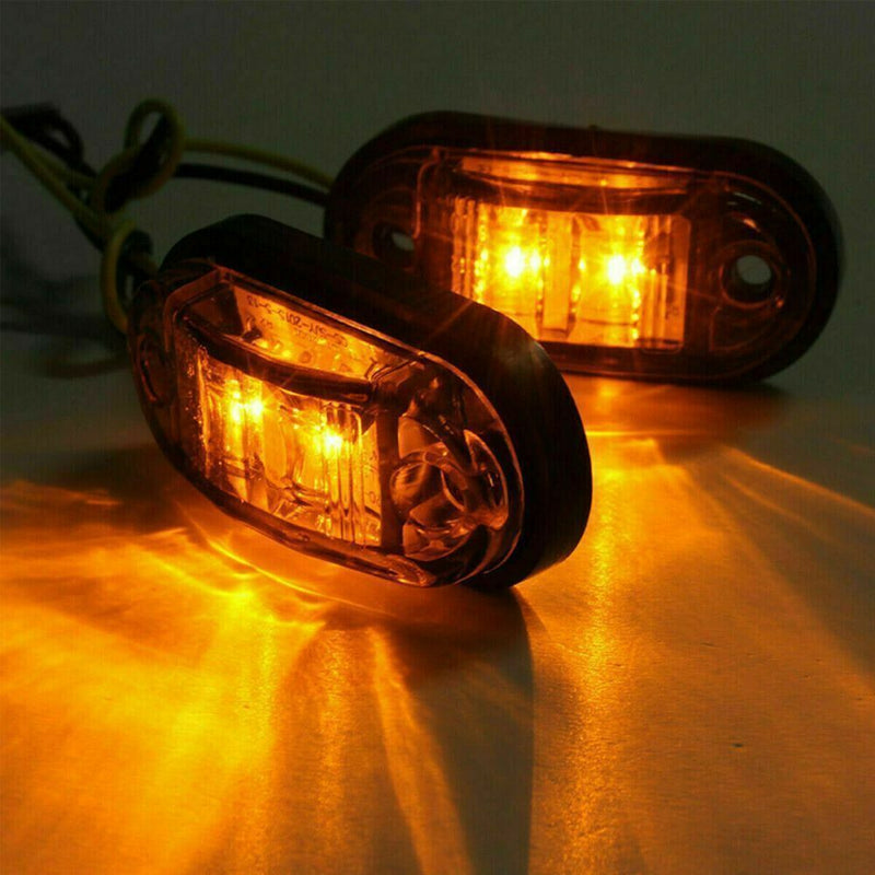 Waterproof Truck Trailer LED Lights Front Rear Side Marker 2.5" Indicators