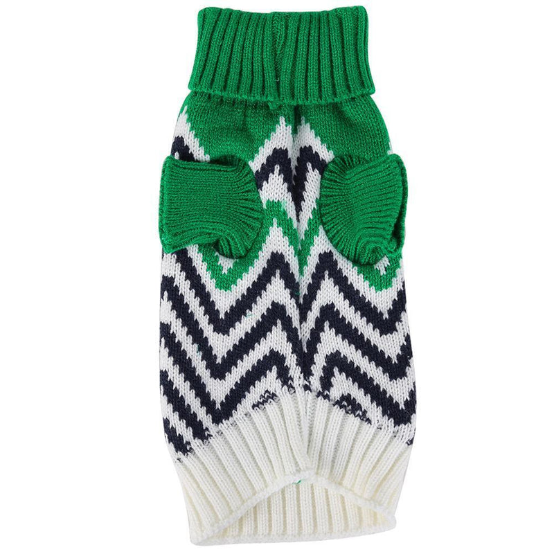 Hit Color Pet Sweaters Dog Cat Soft Elastic Knitwear Clothes(Green)(M)