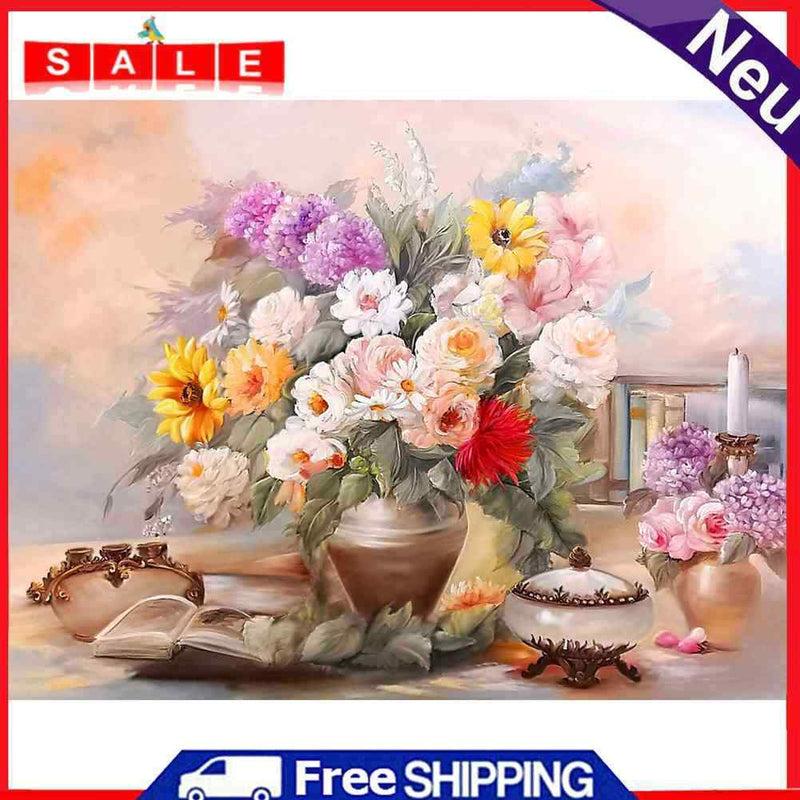 DIY Cross Stitch Full Embroidery Kit Printed Flower Plant Home Hanging Art Poison