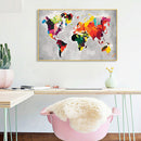 World Map Oil Painting By Numbers Canvas Wall Drawing Kits DIY Home Decor