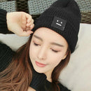 Winter Women Men Knit Ski Beanie Ball Wool Cuff Hat Ski Cap (Black)