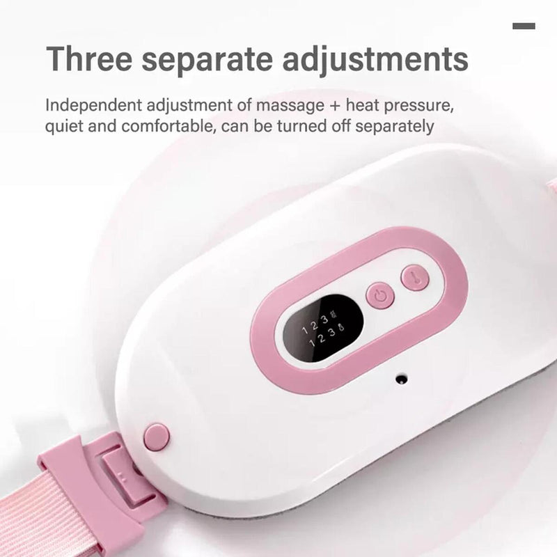 Menstrual Heating Pad Belly Wrap Belt Vibrating Massage with 3 Heat Levels: